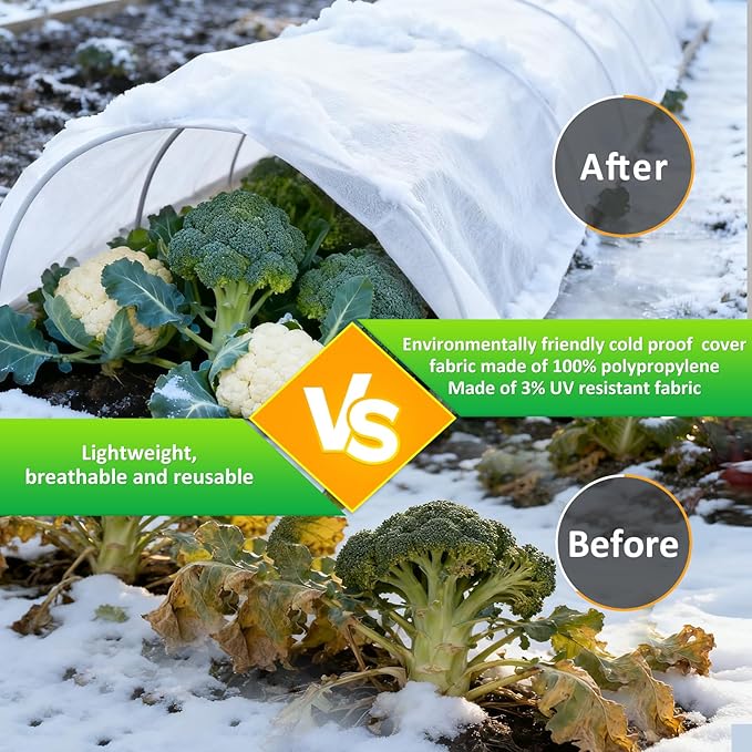 White Plant Covers Freeze Protection, 10 x 30 ft - 0.9 oz/yd² Frost Cloths for Outdoor Plants, Tree Covers Freeze Protection, Winter Garden Blanket, Sun Cover for Plants for Greenhouse, Vegetables