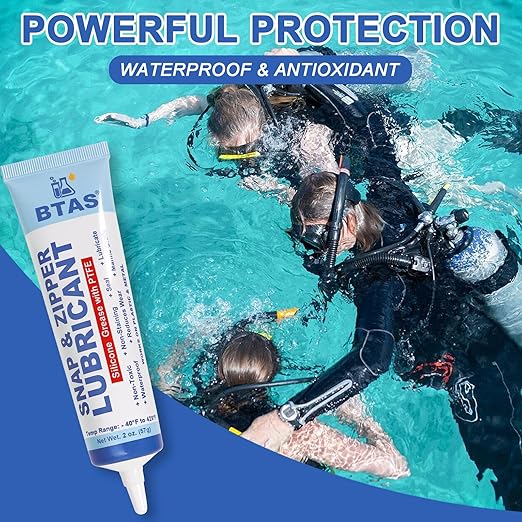 Zipper Lubricant for Plastic and Metal, Zipper Ease Lube Silicone Grease for Boat Canvas Cooler Bags Clothes Dresses with PTFE Marine Grade 2 Oz