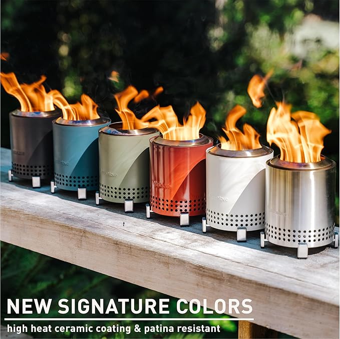 Solo Stove Mesa, 5.1 Inch Tabletop Fire Pit with Stand - Smokeless, Stainless Steel Fire Pit for Camping, Outdoor & Patio- Wood Burning or Pellet Fueled Portable Bonfire, 1.4lbs, Bronze