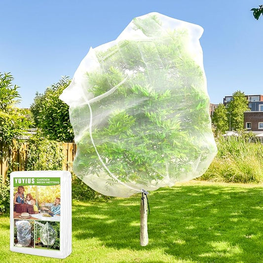 Fruit Tree Netting, 6.56x6.56 FT Plant Mesh Netting for Garden Protection with Zipper, Blueberry Bush Insect Netting Cover as Garden Pest Barrier from Cicadas, Bug, Bird for Apple, Tomato