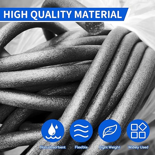 Foam Backer Rod for Gaps Concrete Crack Filler Joints Foam Gap Fillers Caulk Saver Backing Rod Concrete Filler Rope Joint Filler (1/2 Inch X 33 Feet)