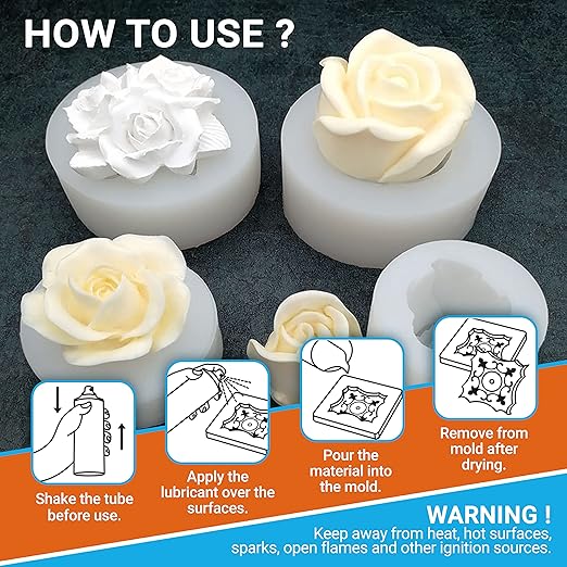 Silicone Mold Release Spray (13.5 fl oz / 400ml) Release Agent for Epoxy Resin, Candle & All Molds | Smooth, Non-Stick Lubricant for Easy Removal | 1 Pack