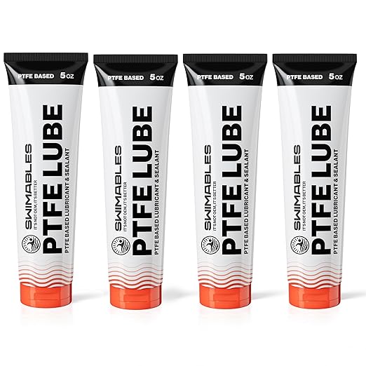 Swimables 5 oz Pool PTFE Lube - PTFE-Based Sealant for Pool o Ring Lube, Gaskets & Pools Equipment - Long Lasting Magic Lubes for Pools Filter Lubes, Spa Pumps - Waterproof & Non-Melting, 4 Pack