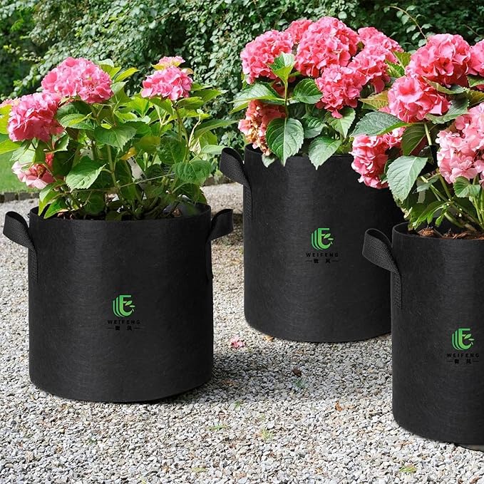 WEIFENG 1-Pack 100 Gallon Grow Bags Heavy Duty Potatoes Bag Black Plant Pots with Handles