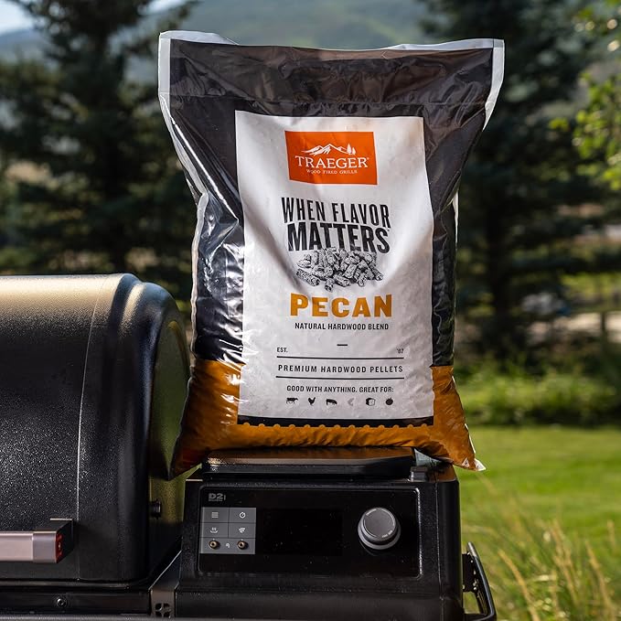 Traeger Grills Pecan 100% All-Natural Wood Pellets for Smokers and Pellet Grills, BBQ, Bake, Roast, 18 lb. Bag (Pack of 3)