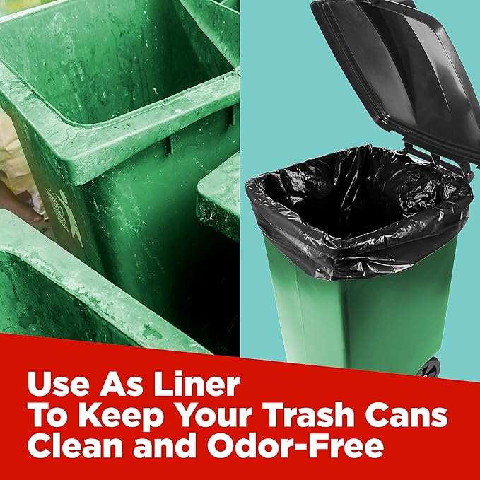 ToughBag 64-65 Gallon Trash Bags, 50x60" Extra Large Trash Can Liners for Toter, (50 Count) Heavy Duty – Made in USA