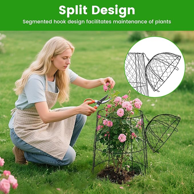 12Pcs garden cloche for plants,11.8×19.7in large size plant cages for outdoor plants,split design and anti-rust coated chicken wire cloche,sturdy and not easy to deform,plant cages to keep animals out