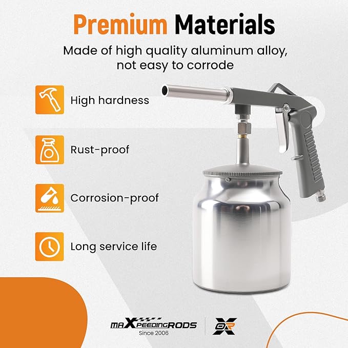 maXpeedingrods Undercoating Spray Gun, Automotive Spray Gun Air Spray Paint Gun with Suction Feed Cup for Sprayable Bed Liner Spray, Rubberized Truck Undercoating, Rust Proofing, Chip Guard Paint