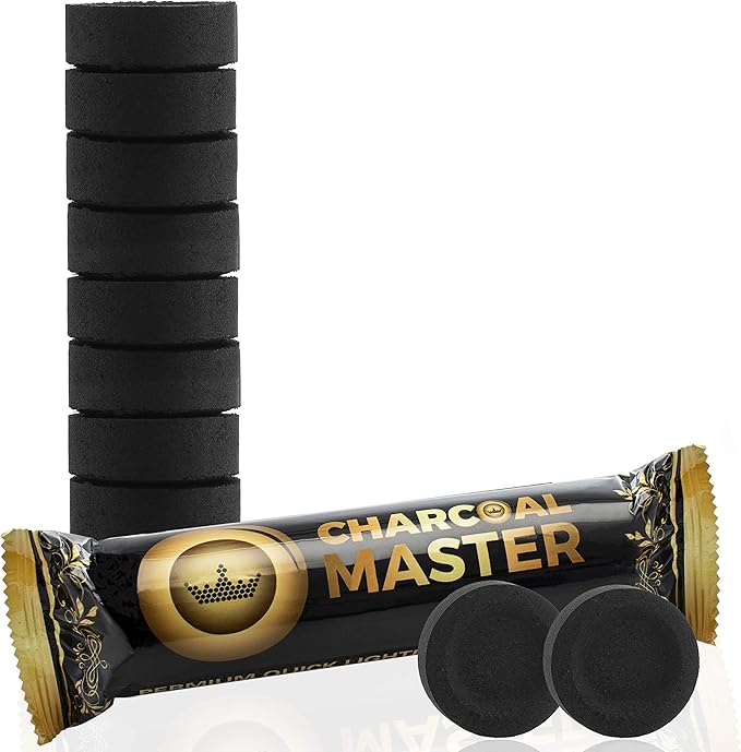Coal Instant Light – Incense Instant Coal Disks – Coal Tablets – Charcoal Disks – Set of 10 Coal Rolls – 40 mm Quick Light Charcoal Briquettes – Natural Coal Disks – Slow Burn and Low Smoke (600)