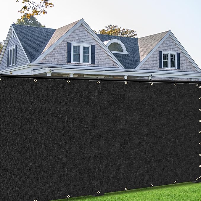 8' x 50' Black Privacy Screen Fence Cover Heavy Duty Fencing Mesh with Zip Tie for Deck, Patio, Backyard, Outdoor Pool, Porch, Railing - We Can Make Custom Sizes