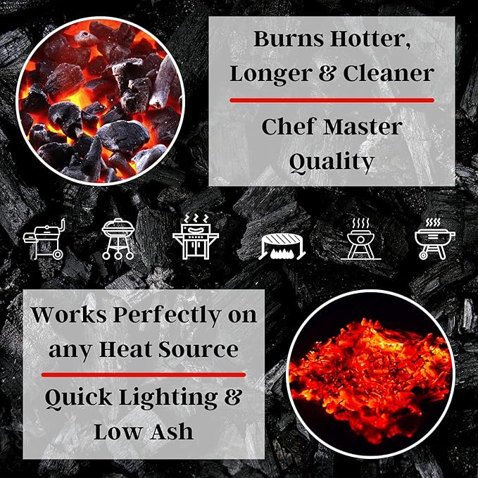 8 LB. All Natural Hardwood Lump Charcoal by Mr. Bar-B-Q - Premium Natural Charcoal for Grilling, BBQ, Smoking, Kamado & Kettle Grills - Burns Hotter & Longer - Smoky Flavor, Low Ash & Easy to Light