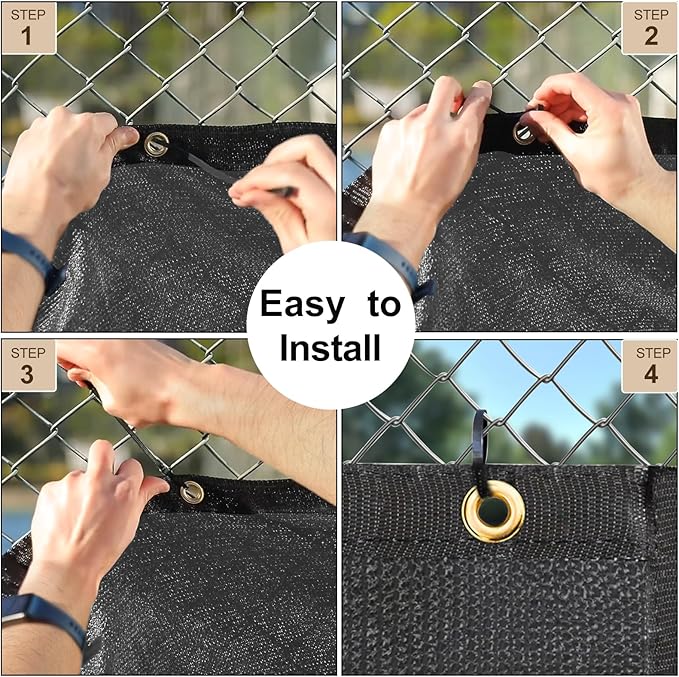 UPGRADE Privacy Fence Screen 3'x8' Dark Grey Outdoor 90% Visibility Blockage 170 GSM Mesh Shade Cover Panels for Backyard,Balcony,Home Decoration with Zip Ties,Customized Avaliable