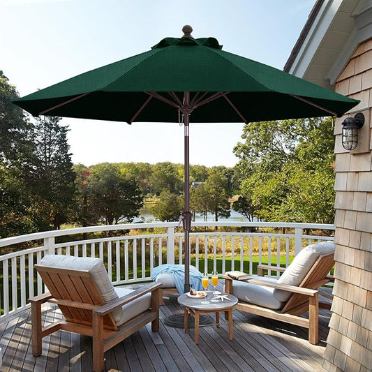 ABCCANOPY OLEFIN® 5-Year No Fading 9FT Patio Umbrella, Outdoor Table Umbrella with 8 Sturdy Ribs for Deck, Backyard, Picnic (Green)