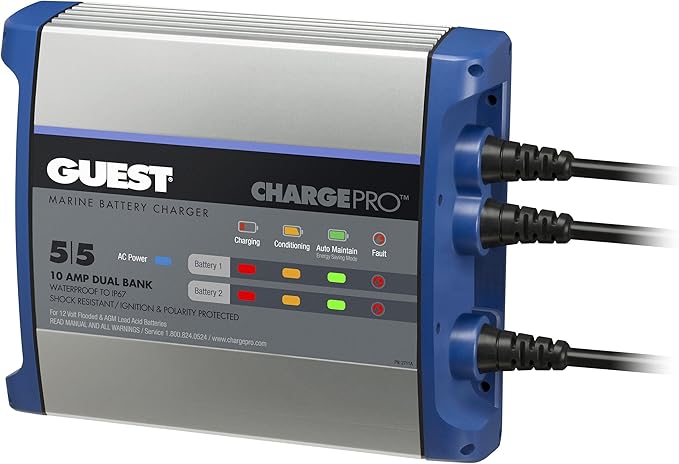 Guest 2711A Guest On-Board Battery Charger 10A / 12V, 2 Bank, 120V Input