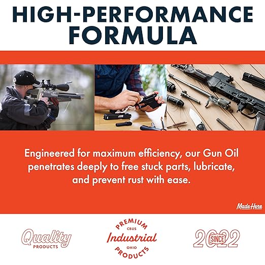 Made Here Premium Lubricating Gun Oil with Nano Technology – Made in The USA – Superior Corrosion Protection & Long-Lasting Performance – 4oz