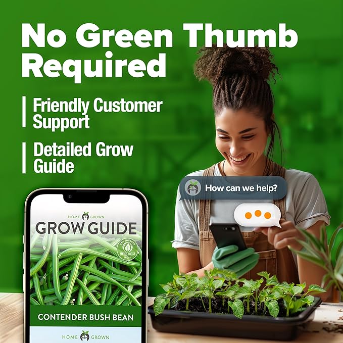 HOME GROWN Contender Bush Seeds - 56 𝗡𝗢𝗡-𝗚𝗠𝗢 𝗨𝗦𝗔-𝗦𝗢𝗨𝗥𝗖𝗘𝗗, Heirloom Green Beans for Planting - Emergency Food Supply (Phaseolus vulgaris)