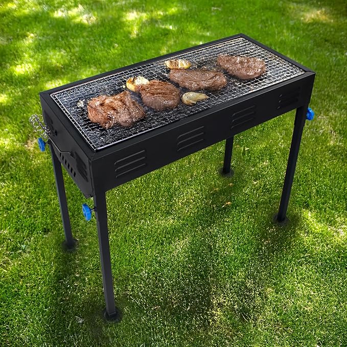 Portable Stainless Steel Grill, Home Charcoal Grill and Outdoor Folding Grill, Perfect for Traveling, Outdoor Cooking and BBQ, Camping, Picnics.
