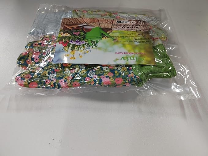 Ainiv Floral Gardening Gloves for Women/Ladies, Non-Slip Garden Work Gloves,Breathable Yard Work Glove Light Working Gloves