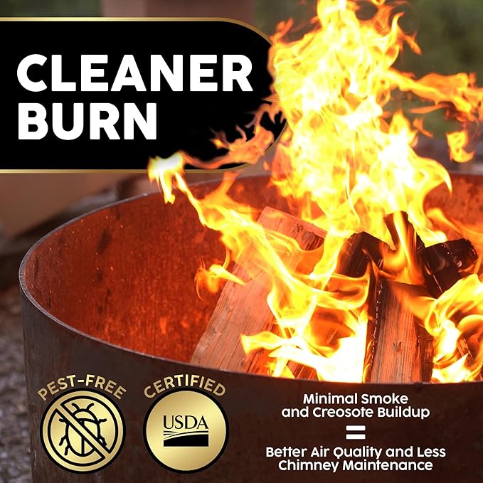Kiln-Dried PA Ash – 16” Splits (Approx. 38 lb) – Mild Smoking Wood for Cooking, Grilling, BBQ & Campfires – Easy Light, Low Smoke, USA-Sourced
