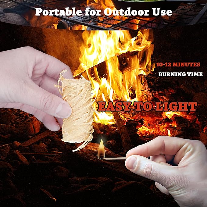 80 PCS Fire Starter, Fire Starters for Campfires, Chimney, Fire Pit, BBQ, Wood Fireplace, Pizza Oven, Smoker, Pellet Stove, Charcoal Starter, Fire Starters for Grill