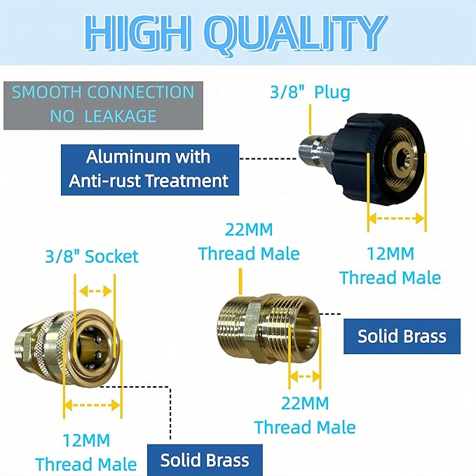 Pressue Washer Hose 50ft x 1/4", Upgrade Super Flexible Kink Resistant Heavy Duty High Pressure Hose 4000psi, Universal Electric Power Wash Extension Replacement Hose