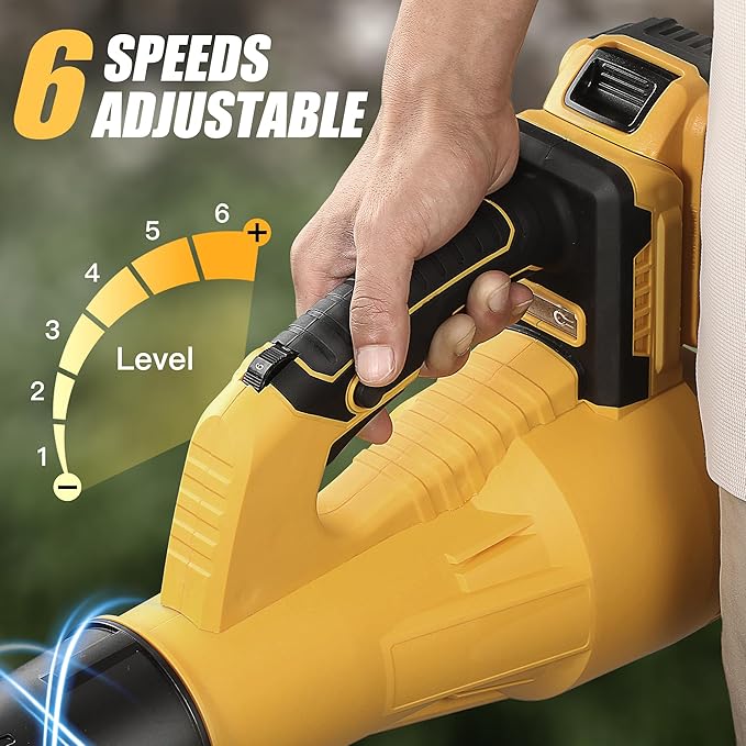 Leaf Blower Cordless Compatible with DeWalt 20V Max Battery, Brushless Electric Leaf Blower Battery Powered Handheld 6 Variable Speed Switch (Bare Tool Only)