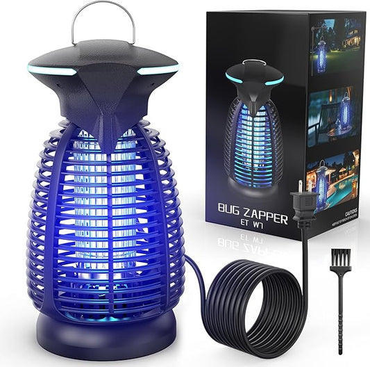 Bug Zapper Outdoor for Mosquito Flies - Electric 4000V Powerful Bug Zappers Indoor Waterproof Insect Killer Trap Lamp with LED Light for Patio Backyard Porch Garage & Home