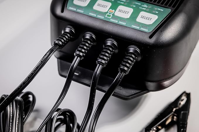 Battery Tender WaveCharge 12 AMP - 4 Bank Multibank Charger - 3 AMPs Per Bank - Selectable 12V / 6V - Smart and Switchable Multi Battery Charger and Maintainer - 022-1004-DL-WH