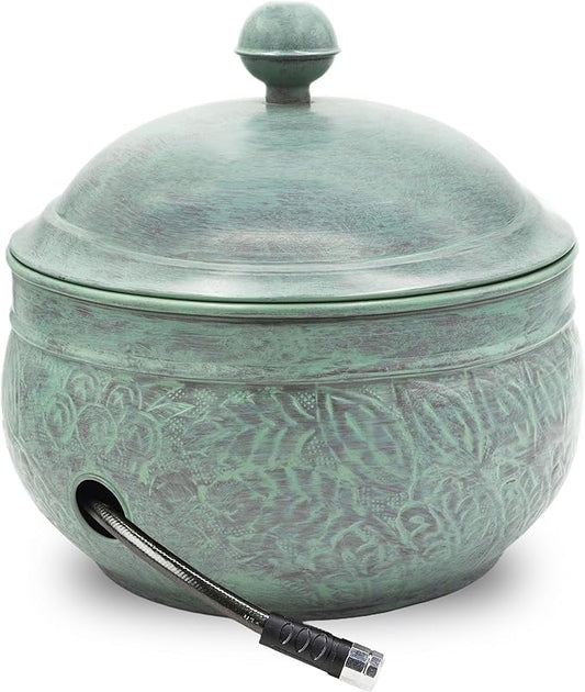 Good Directions 457-458 Key West Garden Hose Holder Pot, Large Capacity, Blue Verde Finish