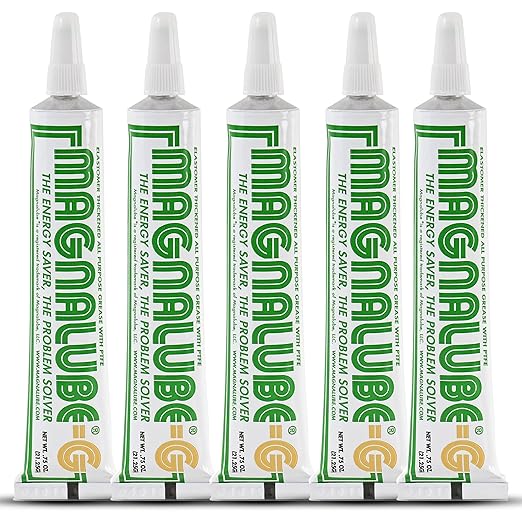 Magnalube-G General All Purpose Grease - Waterproof, Corrosion Resistant PTFE Lubricant. 0.75oz Multi-Purpose Tube for Bearings, Joints, and Axles to O-Rings and Sewing Machines - 5 Pack
