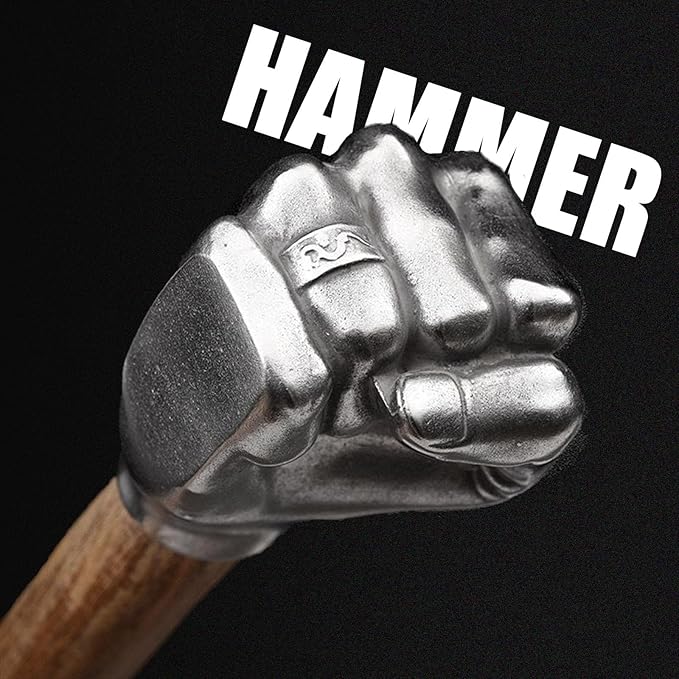 Fist Hammer, 2.1 lbs Stainless Steel Hammer with Solid Wood Handle for Outdoor Camping, Multi-Purpose Crafts and Hardware Tools, Also a Good Gift Choice