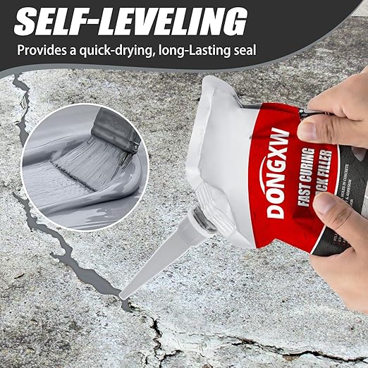 Concrete Crack Filler, 8 PCS Cement Crack Repair Sealant, Self Leveling Concrete Filler for Driveways, Walkways, Patios, Outdoor Joint Repair Waterproof