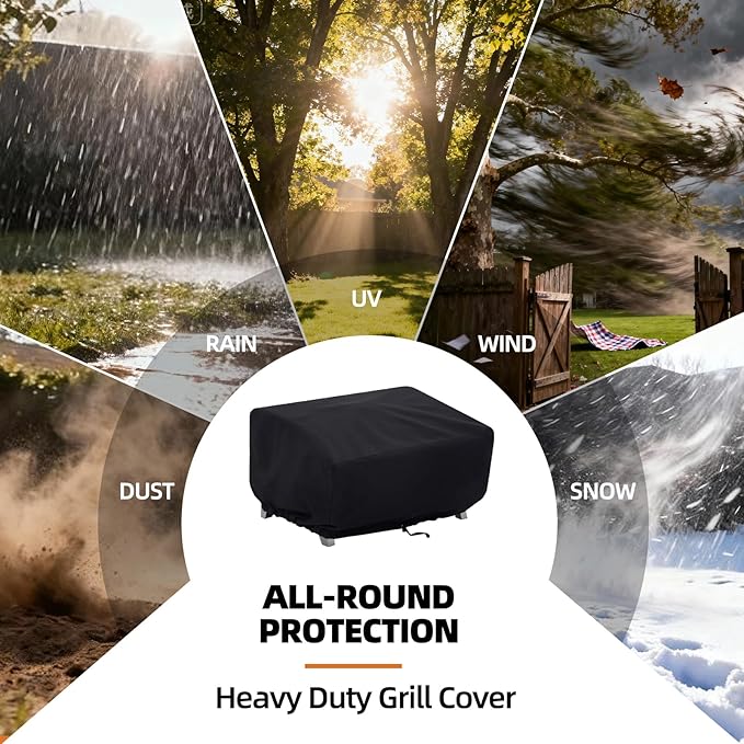 NOELIFE 24 Inch Tabletop Grill Cover for Cuisinart CGG-306/ CGG-059A/ CGG-059, Pit Boss 75275/ PB336GS/ PB100P1, Waterproof Outdoor BBQ Grilling Griddle Accessories, Black (Cover Only)