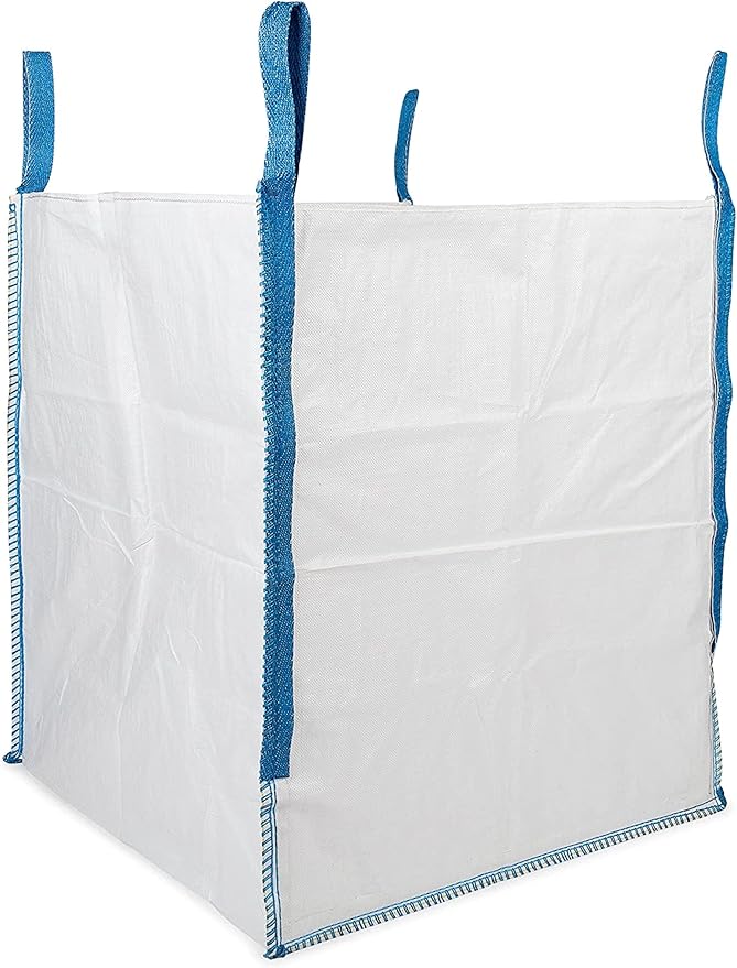 DURASACK Heavy Duty Builder's Bulk Bags 200-Gallon White Woven Polypropylene Contractor Trash Bags for Demo and Construction, Holds up to 2200 lbs, Open Top, Pack of 10