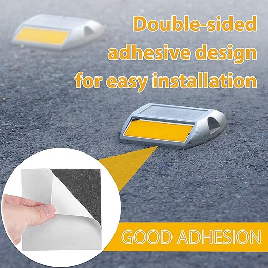 Gueevin 20 Pcs Adhesive Pads for Road Reflectors 4 Inch Driveway Reflector Markers Tape Adhesive Pad for Street Pavement Asphalt, Industrial Grade Glue for Markers