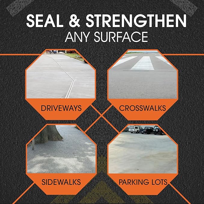 Roklin Systems, Inc. - PolyFlex DS Concrete Crack Filler, Quick-Drying Asphalt Crack Sealer, Floor/Wall Repair Patch Kit Essential, 3 gallons (1 ½ gallons x 2 - Side A & B), Black