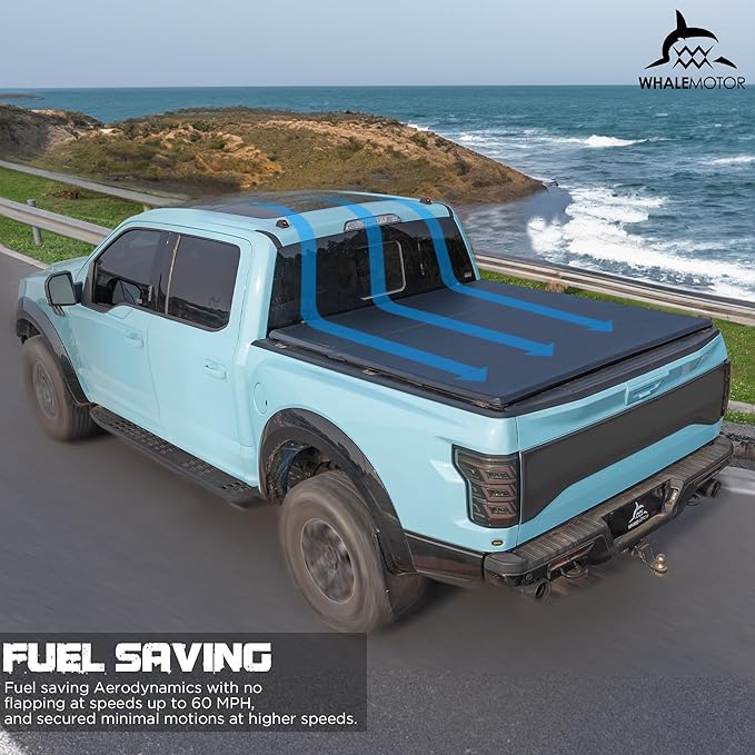 Truck Bed Tonneau Cover Compatible with Chevy Silverado & GMC Sierra 1500(2007-2025) 2500 3500 HD(2007-2019) 6.6 ft Standard Box(NO CarbonPro Bed), Soft Roll Up Style