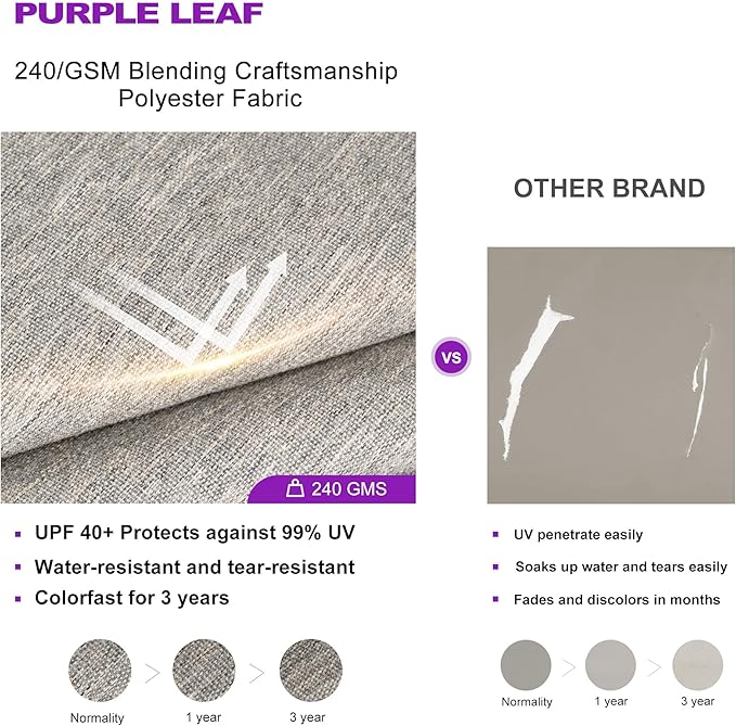 PURPLE LEAF 11 FT Cantilever Umbrella Outdoor Patio Umbrella Large Offset Square Umbrella Windproof Heavy Duty Hanging Outside Umbrellas for Patio, Pebble Grey