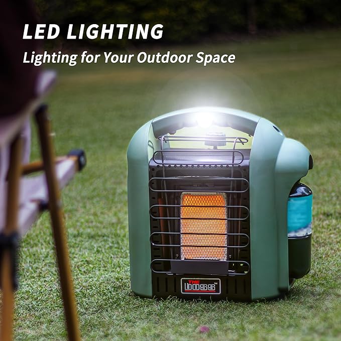 THE BOSS Propane Heater Indoor Small, 6000 BTU Portable Heater Outdoor Use Propane, Outdoor Space Heater for Camping