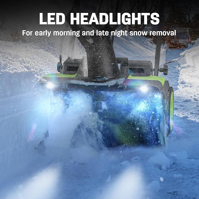 2 x 20V STEELITE Cordless Snow Blower, 20-Inch Snow Thrower Includes 2 x 4.0Ah Batteries & Charger, Ideal for Walkways and Driveways, Brushless Motor