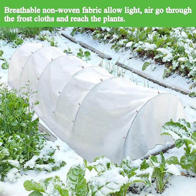 POILKMNI 10'x33' Plant Covers Freeze Protection - Plant Covers for Winter, Frost Cloth Tree Freeze Protection, Frost Blankets for Outdoor Plants, Winter Floating Row Cover