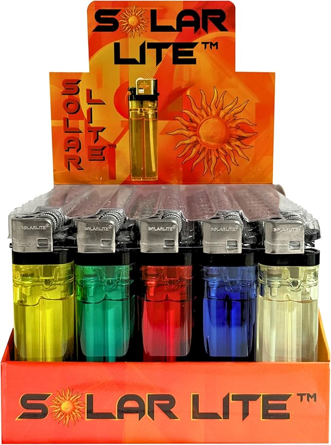 Disposable Lighters (Pack of 100) | Solar Lite® - Bonus Free 5-Pack lighters Included with Every 100pk Purchase.