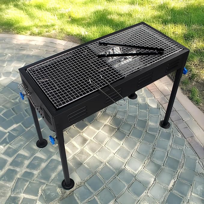 Portable Stainless Steel Grill, Home Charcoal Grill and Outdoor Folding Grill, Perfect for Traveling, Outdoor Cooking and BBQ, Camping, Picnics.