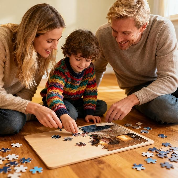 Custom Puzzles from Photos 300/500/1000 Piece - Personalized Jigsaw Puzzles for Adults & Kids with Picture & Text - Custom Family, Friends, Wedding, Graduation, Christmas, Birthday Gift