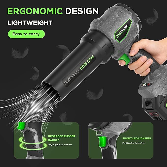 Cordless Leaf Blower, Portable Dust Cleaner with 1 x 4.0Ah Batteries, 3 Speed Modes, Handheld Leaf Blower for Lawn, Garage, Snow, Patio(Gray)