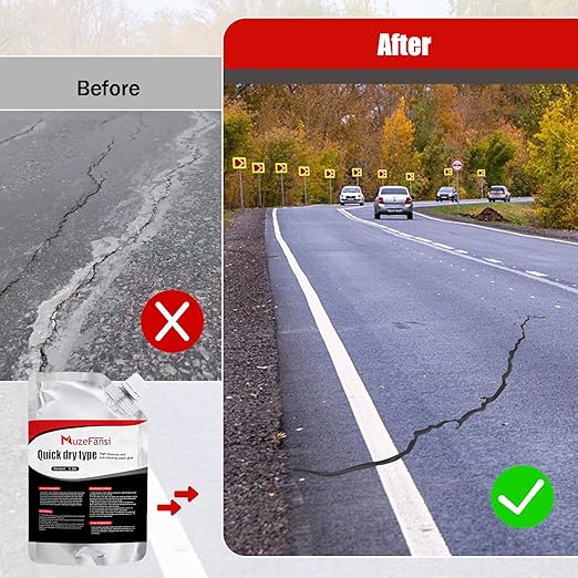 Asphalt Crack Filler,Concrete Crack Sealant,Asphalt Self-Leveling Cement Filler for Driveways, Walls, Patios, Garage Floors – Quick-Dry, Strong Bond(2 PCS)