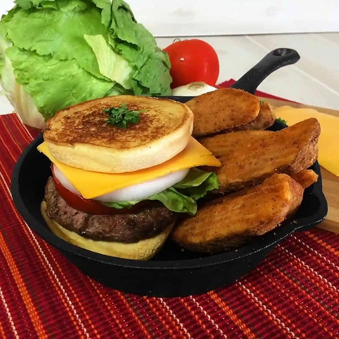 Big Kitchen x Old Mountain Exclusive Pre-Seasoned 8 Inch Cast Iron Skillet Smooth Polished Cooking Surface Frying Pan Nonstick Oven Safe Grill & Stovetop Friendly Cookware