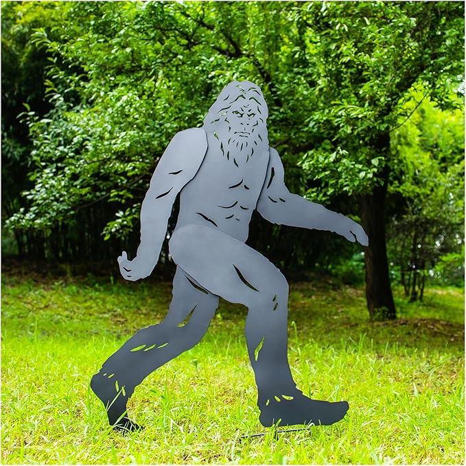 4ft Bigfoot Outdoor Decor Big Foot Sasquatch Gifts for Men/Dad/Women Metal Bigfoot Silhouette Statues for Yard Decor, Garden Decor, Yard Art, Forests, Yard Display, Lawn Decorations