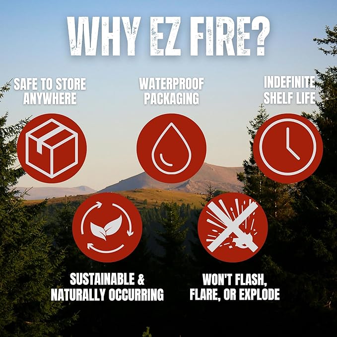 – All-Natural Fire Starters for Campfires, Fire Pits, BBQs & Fireplaces – Long Burning, Weather-Resistant, Non-Toxic & Easy to Light | 25 Pack