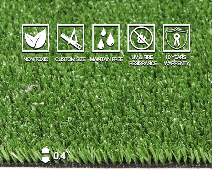 Artificial Grass Turf, 2ft x 44ft (88 ft²) Indoor Outdoor Fake Astroturf Rug Carpet Mat for Balcony Decor Backyard Patio Backdrop Fence Wall Decorations Dogs